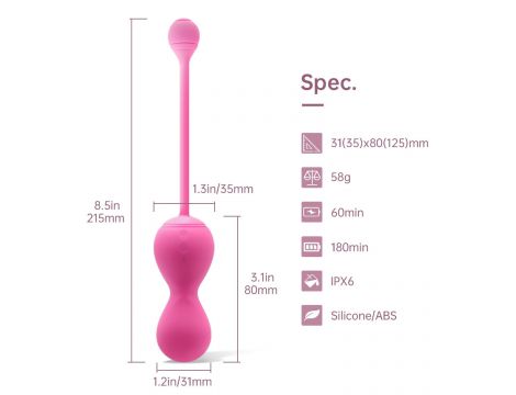 Kulki keglowe Magic Motion Kegel Master różowe z aplikacją - 4
