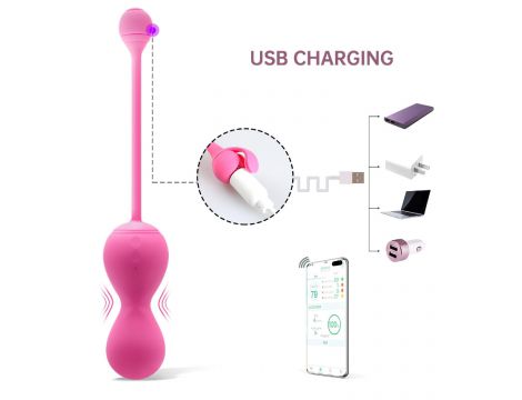 Kulki keglowe Magic Motion Kegel Master różowe z aplikacją - 8