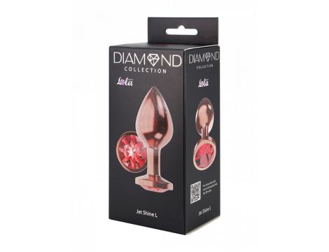 Korek analny Diamond Shine L Lola Games metalowy różowe złoto - 4