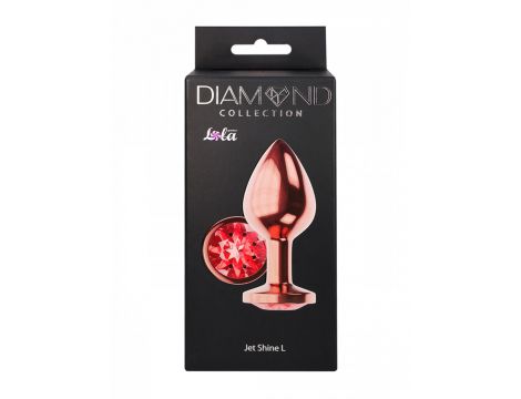 Korek analny Diamond Shine L Lola Games metalowy różowe złoto - 5