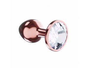 Korek analny metalowy Diamond Shine L różowe złoto 8,3 cm
