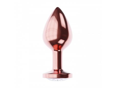 Korek analny metalowy Diamond Shine L różowe złoto 8,3 cm - 2
