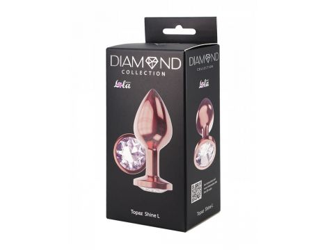 Korek analny metalowy Diamond Shine L różowe złoto 8,3 cm - 4