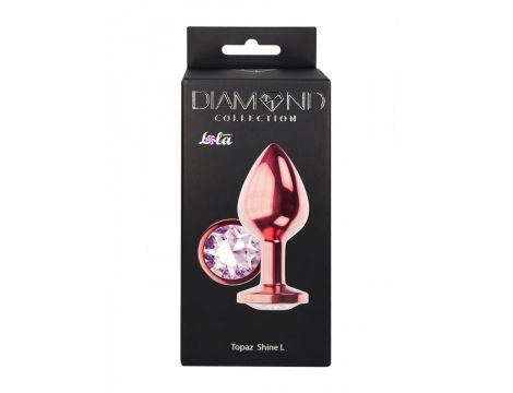 Korek analny metalowy Diamond Shine L różowe złoto 8,3 cm - 5