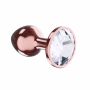 Korek analny metalowy Diamond Shine L różowe złoto 8,3 cm - 2