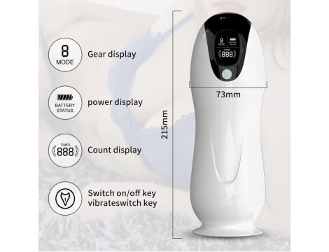 Masturbator wibrujący B Series Fox 8 trybów interaktywny USB - 8