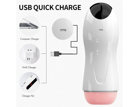 Masturbator wibrujący B Series Fox 8 trybów interaktywny USB - 17