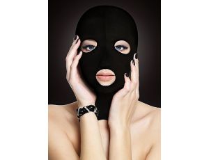 Błyszcząca czarna maska BDSM Ouch Subversion