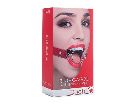 Knebel ring gag Ouch XL czerwony - 2