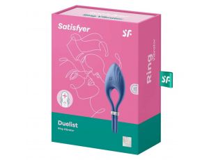 Pierścień erekcyjny regulowany wibrujący Satisfyer Duelist niebieski USB