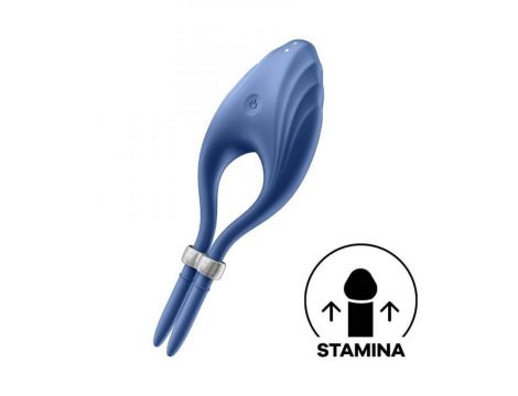 Pierścień erekcyjny regulowany wibrujący Satisfyer Duelist niebieski USB - 8