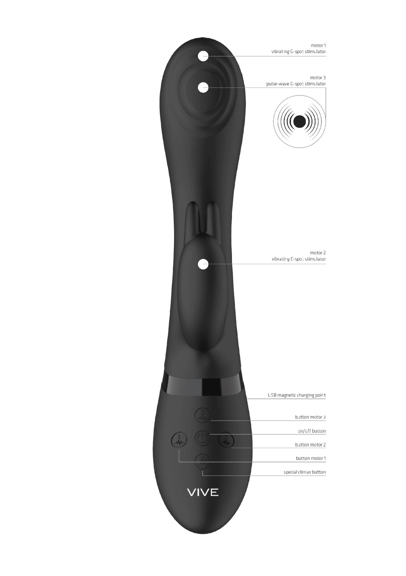 wibrator - pulse g-spot rabbit - black