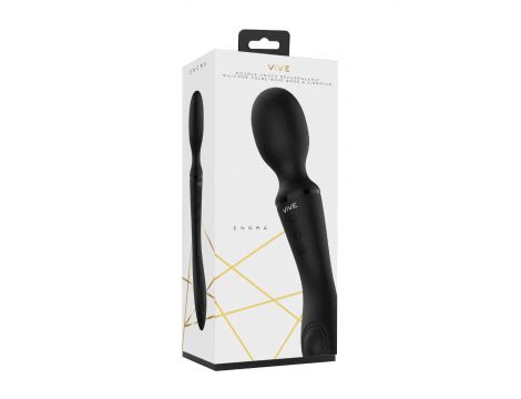Różdżkowibrator silikonowy Enora ShotsToys czarny USB 22 cm
