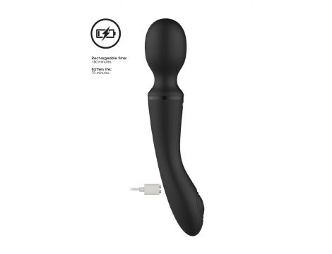 Różdżkowibrator silikonowy Enora ShotsToys czarny USB 22 cm - 8