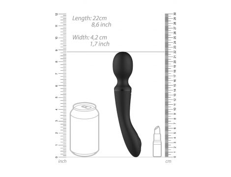 Różdżkowibrator silikonowy Enora ShotsToys czarny USB 22 cm - 10