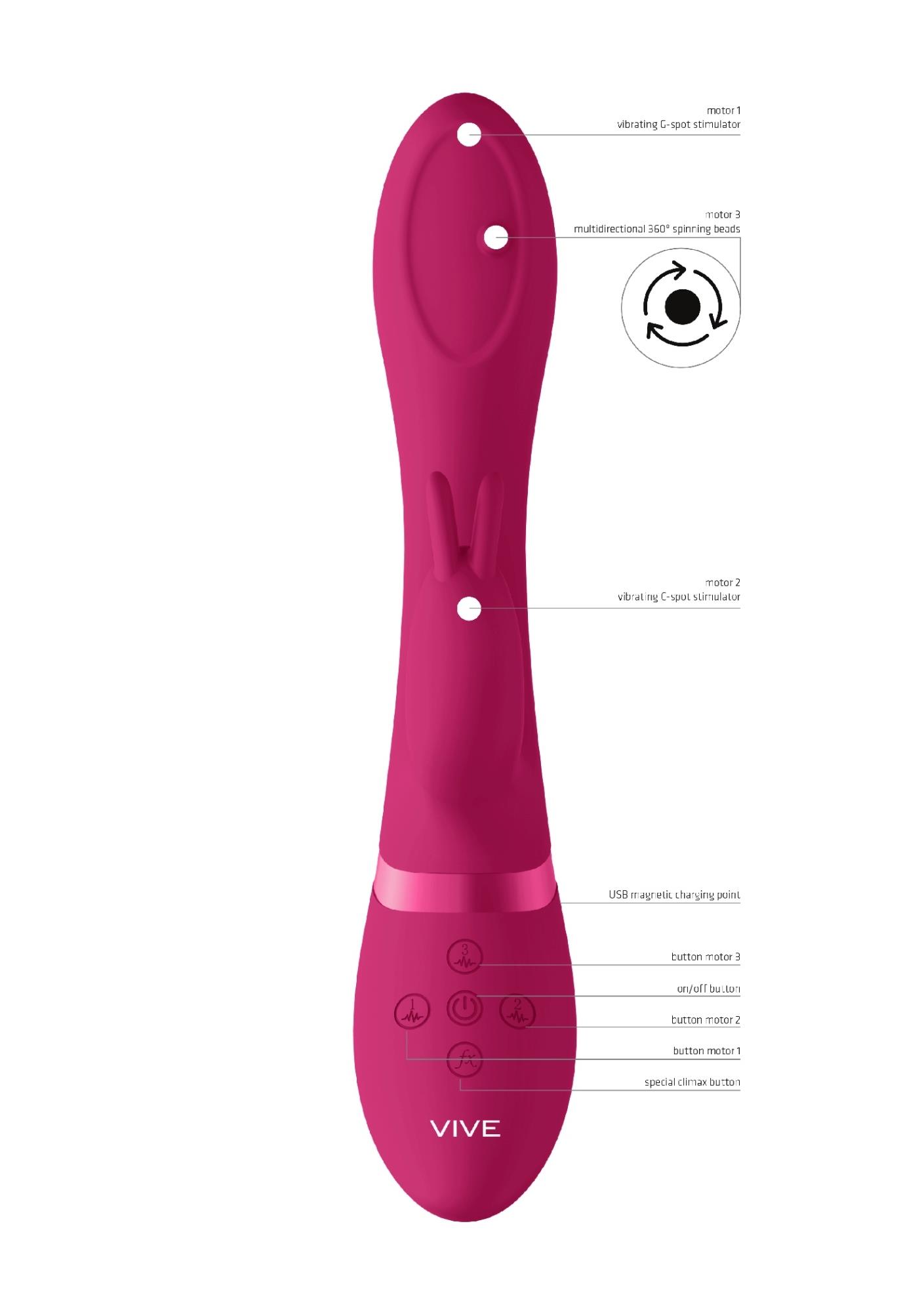 wibrator masażer - spinning g-spot rabbit - pink