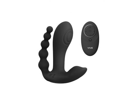 Wibrator analny silikonowy Vive Kata czarny z pilotem USB - 3