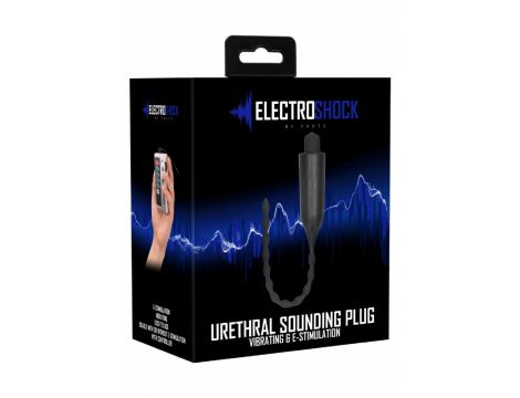 Sonda uretralna wibrująca z elektrostymulacją czarna ShotsToys - 2