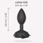 Korek analny silikonowy Open Roses L czarny onyx 9 cm - 4