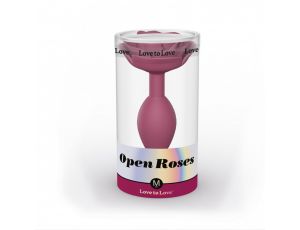 Korek analny silikonowy Open Roses Love to Love M śliwkowy