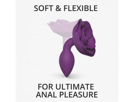 Korek analny silikonowy Open Roses Love to Love fioletowy S 8 cm - 3
