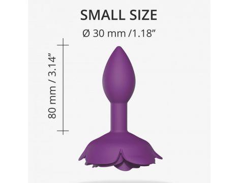 Korek analny silikonowy Open Roses Love to Love fioletowy S 8 cm - 4
