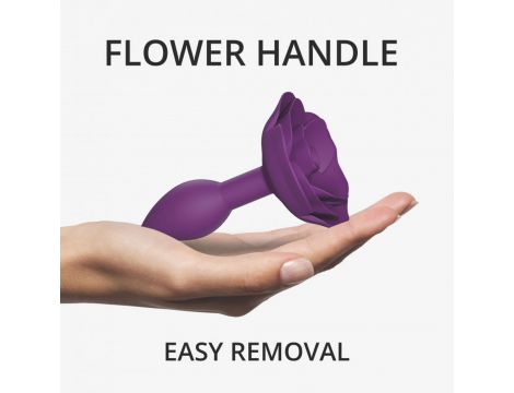 Korek analny silikonowy Open Roses Love to Love fioletowy S 8 cm - 5