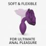 Korek analny silikonowy Open Roses Love to Love fioletowy S 8 cm - 4