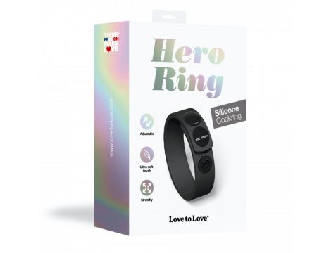 Pierścień erekcyjny regulowany Hero Ring czarny onyks Love to Love - 8