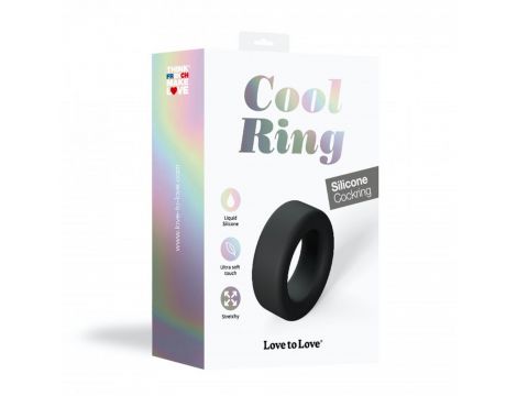Pierścień erekcyjny silikonowy Cool Ring Love to Love czarny onyx - 5