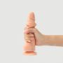 Dildo realistyczne Sliding Skin Strap on me waniliowe 18 cm - 3