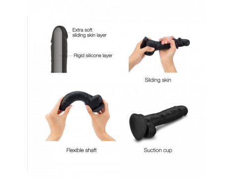 Realistyczne dildo Sliding Skin Straponme czarne S - 3