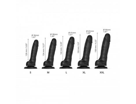 Realistyczne dildo Sliding Skin Straponme czarne S - 4