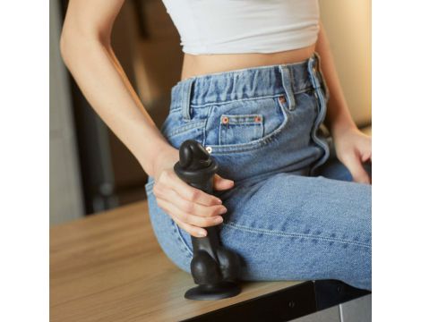 Realistyczne dildo Sliding Skin Straponme czarne S - 6