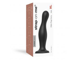 Dildo plug Curvy Strap on me silikonowe czarne XL 18 cm