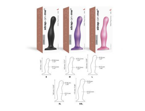 Dildo analne silikonowe Curvy Straponme metaliczny różowy S 14cm - 4