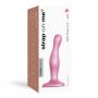 Dildo analne silikonowe Curvy Straponme metaliczny różowy S 14cm - 2