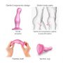 Dildo analne silikonowe Curvy Straponme metaliczny różowy S 14cm - 6