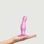 Dildo analne silikonowe Curvy Straponme metaliczny różowy S 14cm - 7