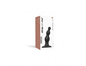 Dildo silikonowe z koralikami Strap-on-me czarne S