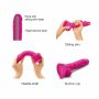 Dildo realistyczne z przesuwaną skórą silikonowe Straponme fuksjowe M - 4