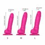 Dildo realistyczne z przesuwaną skórą silikonowe Straponme fuksjowe M - 5
