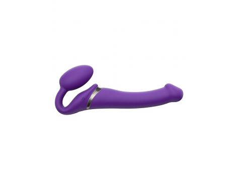 Wibrujący strap-on Strap-on-me silikonowy M fioletowy USB wodoodporny