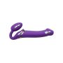 Wibrujący strap-on Strap-on-me silikonowy M fioletowy USB wodoodporny - 5