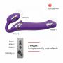 Wibrujący strap-on Strap-on-me silikonowy M fioletowy USB wodoodporny - 6