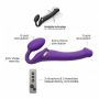 Wibrujący strap-on Strap-on-me silikonowy M fioletowy USB wodoodporny - 7