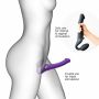 Wibrujący strap-on Strap-on-me silikonowy M fioletowy USB wodoodporny - 8
