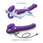 Wibrujący strap-on Strap-on-me silikonowy M fioletowy USB wodoodporny - 9