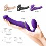 Wibrujący strap-on Strap-on-me silikonowy M fioletowy USB wodoodporny - 10