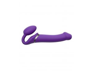 Wibrujący strap-on Strap-on-me L fioletowy USB silikonowy
